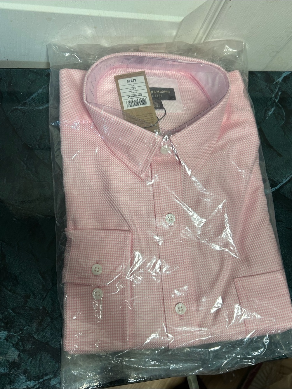 Johnston & Murphy Light Pink Men's Dress Shirt - Micro-Texture